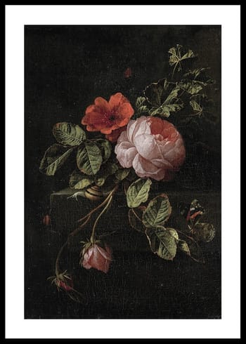 Poster Stilleven Met Rozen By Elias Van Den Broeck