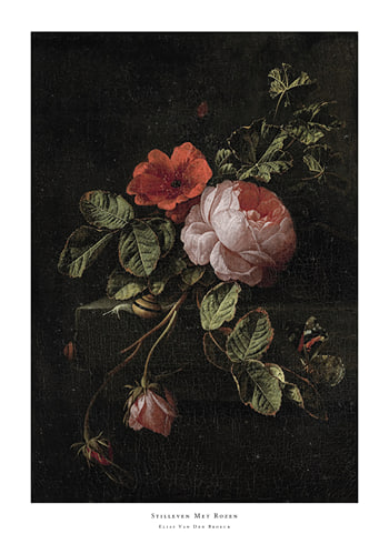 Affiche Stilleven Met Rozen By Elias Van Den Broeck