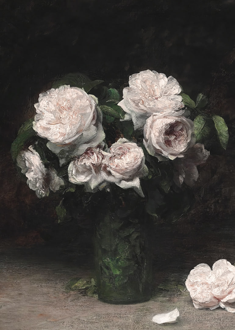 Roses Dans Un Verre 1877 By Henri Fantin-Latour-12