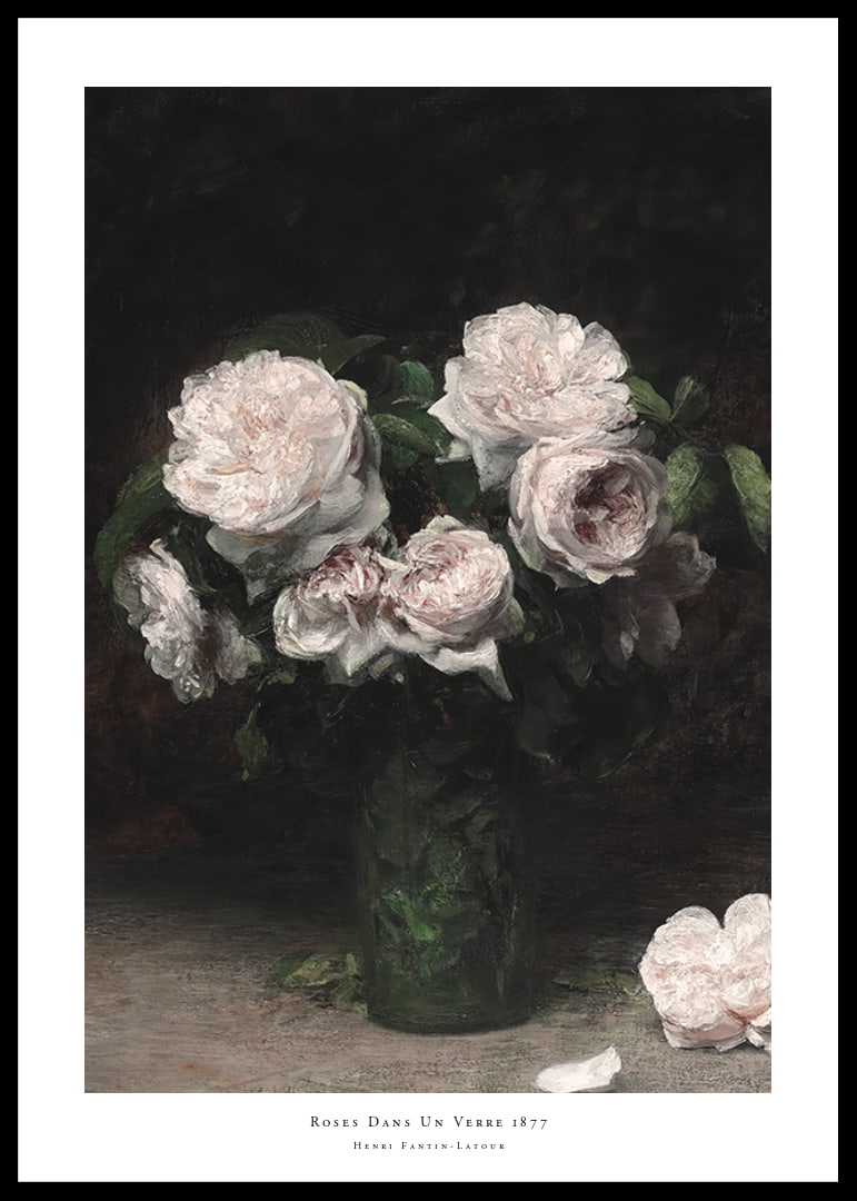 Roses Dans Un Verre 1877 By Henri Fantin-Latour-12