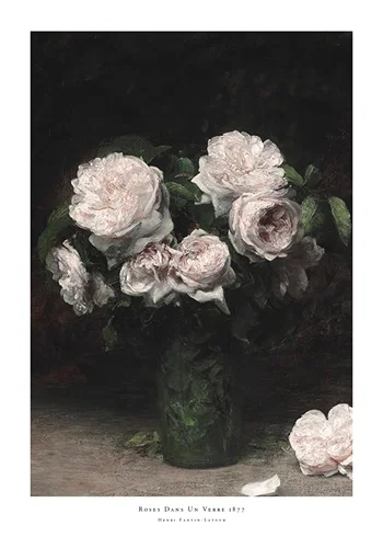 Poster Roses Dans Un Verre 1877 By Henri Fantin-Latour