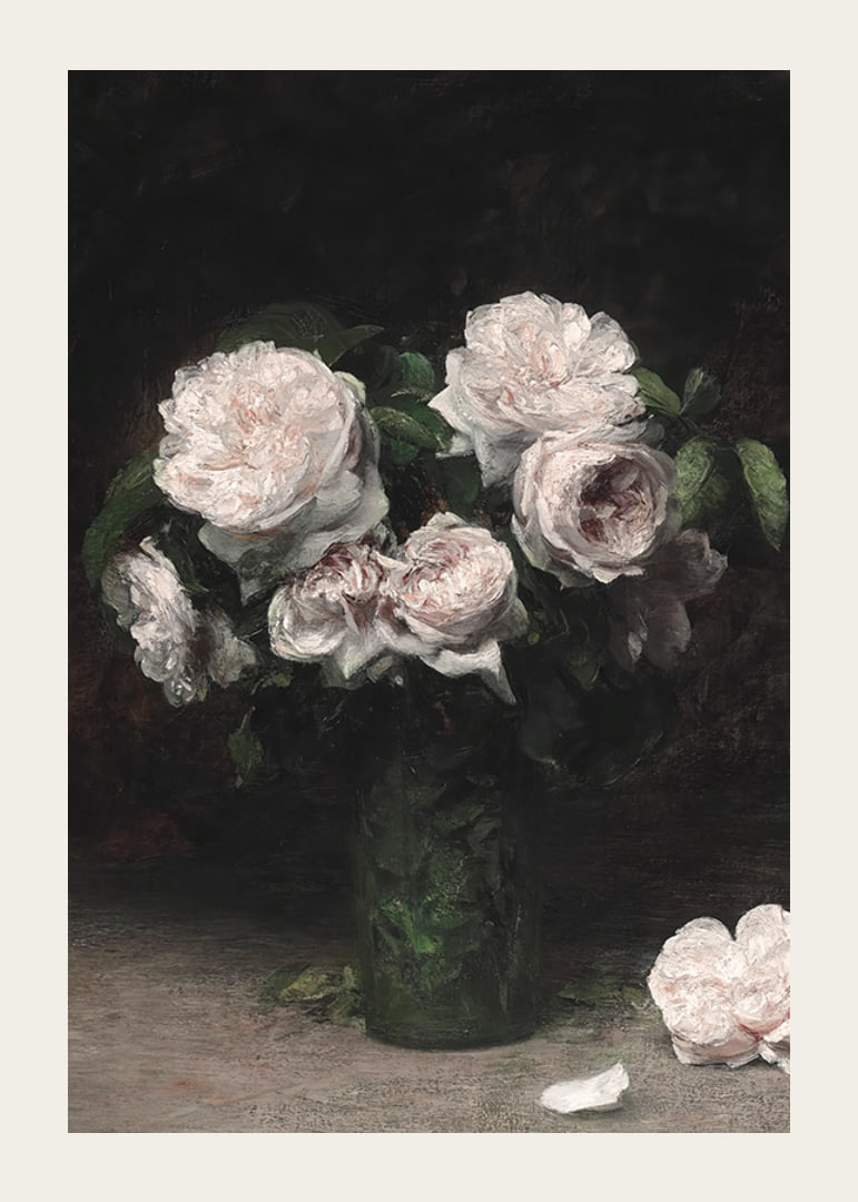 Roses Dans Un Verre 1877 By Henri Fantin-Latour-12