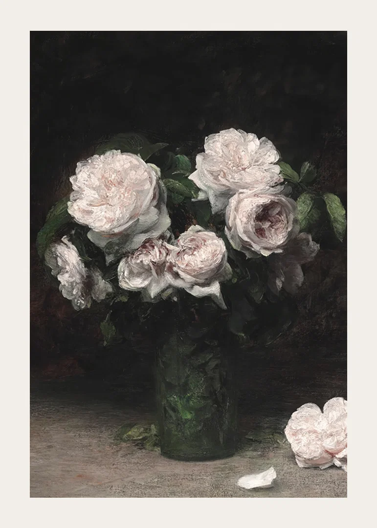 Roses Dans Un Verre 1877 By Henri Fantin-Latour-12
