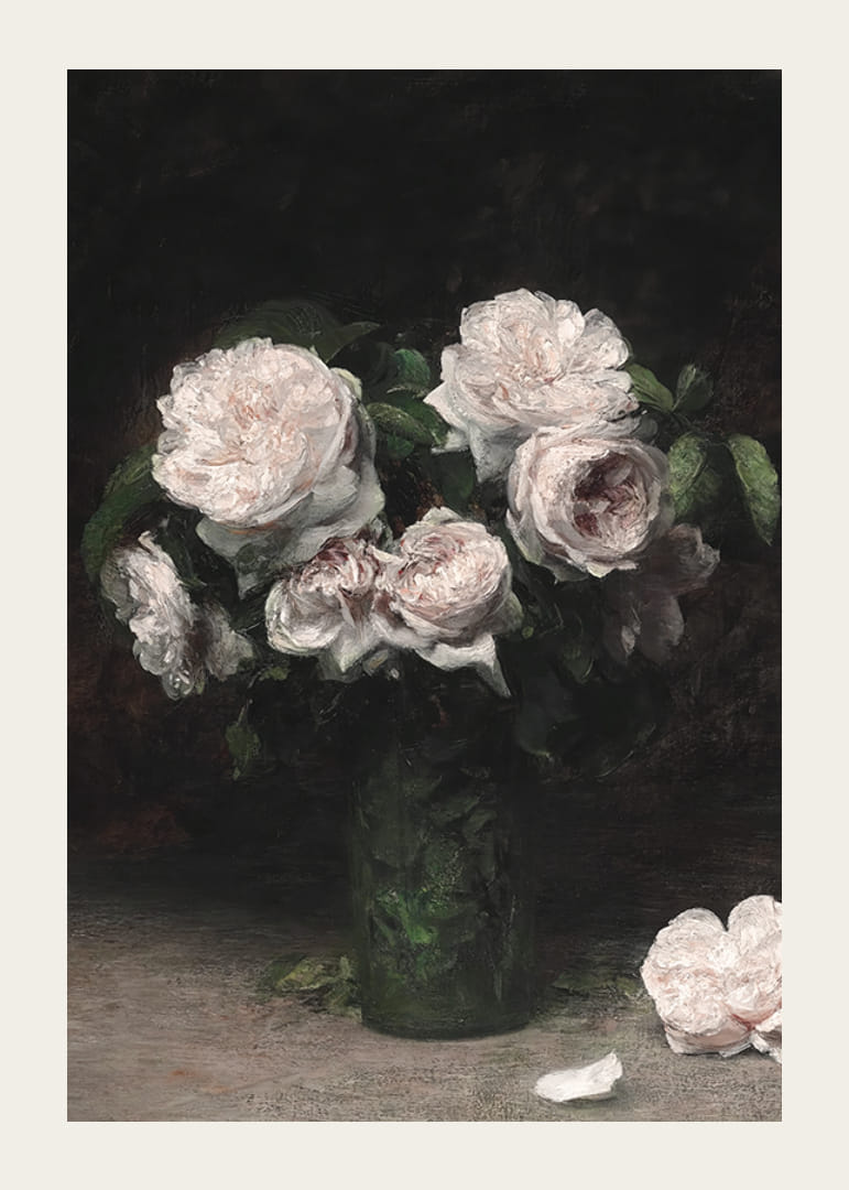 Roses Dans Un Verre 1877 By Henri Fantin-Latour-12