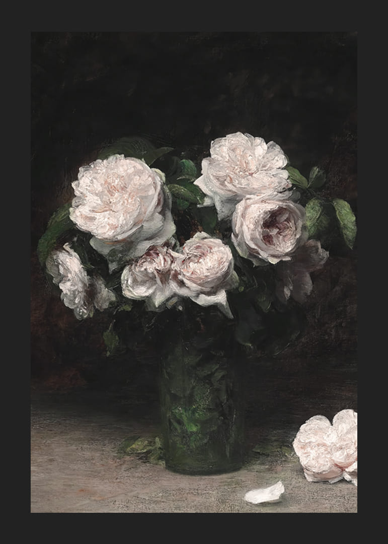 Roses Dans Un Verre 1877 By Henri Fantin-Latour-12