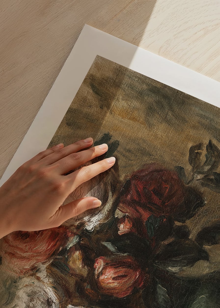 Roses In A Vase By Auguste Renoir-12