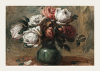 Roses In A Vase By Auguste Renoir-5