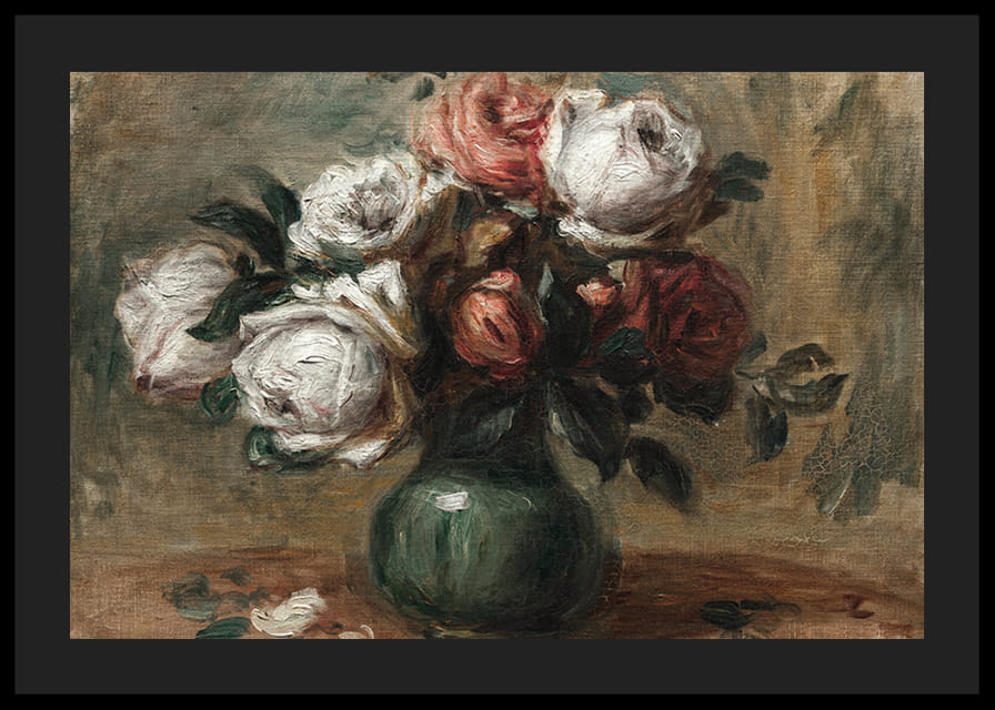 Roses In A Vase By Auguste Renoir-12