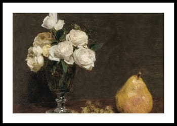 Poster Still Life With Roses And Fruit By Henri Fantin-Latour