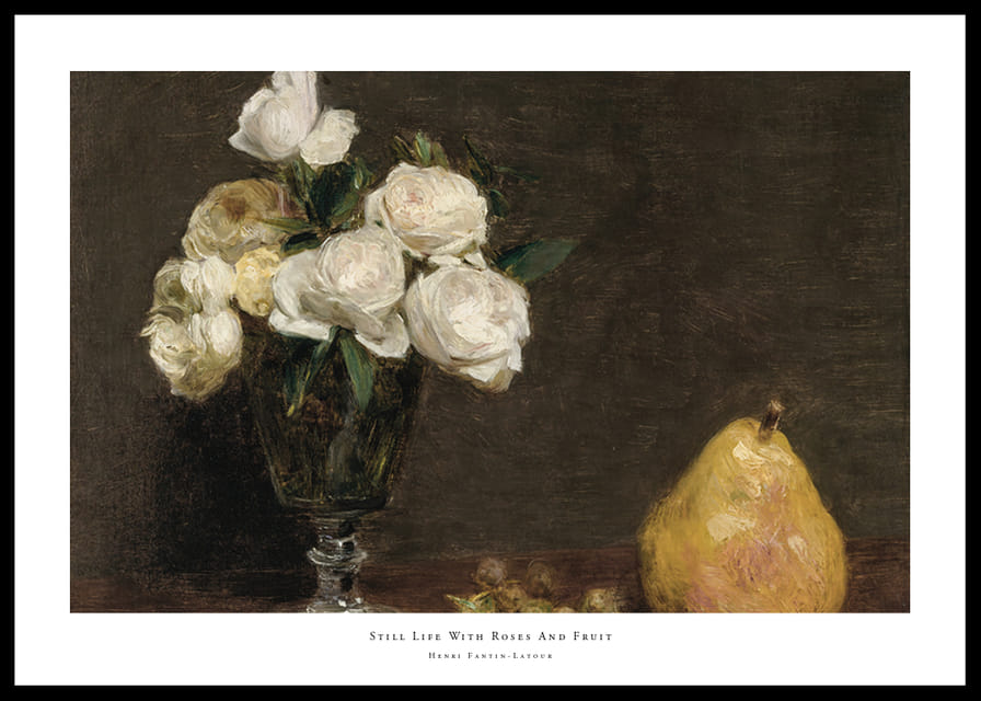 Still Life With Roses And Fruit By Henri Fantin-Latour-12