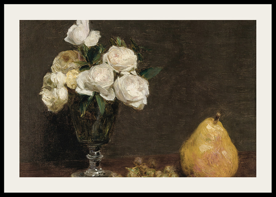Still Life With Roses And Fruit By Henri Fantin-Latour-12