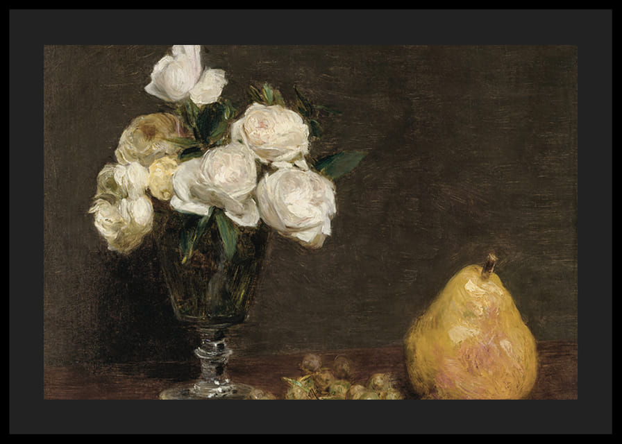 Still Life With Roses And Fruit By Henri Fantin-Latour-12
