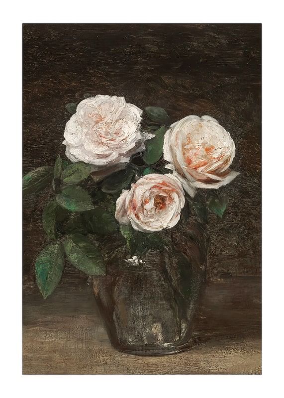 Plagát Still Life With Roses By Henri Fantin-Latour