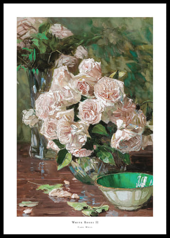 Poster White Roses II By Carl Moll