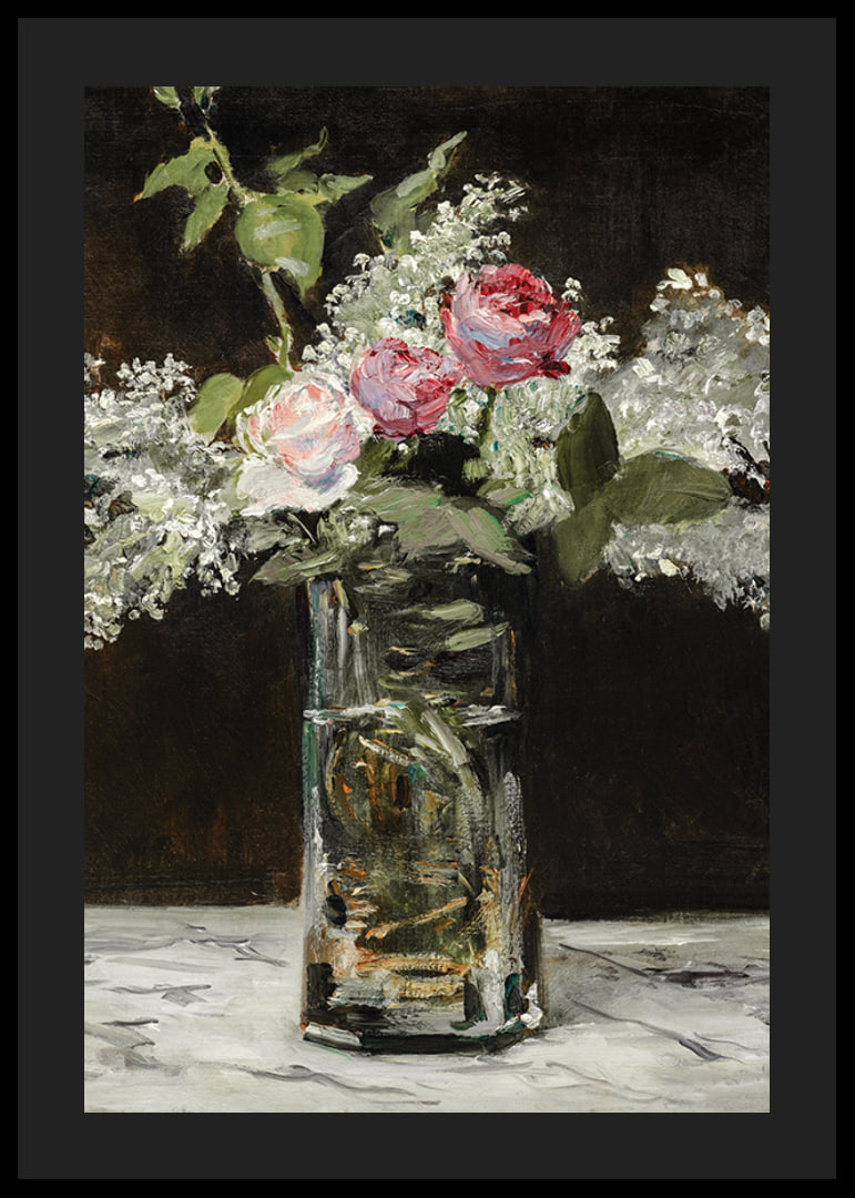 Vase Af White Lilacs And Roses By Edouard Manet-12