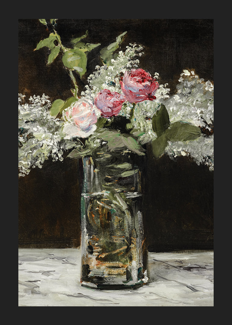 Vase Af White Lilacs And Roses By Edouard Manet-12
