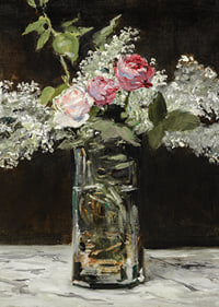 Vase Af White Lilacs And Roses By Edouard Manet-9