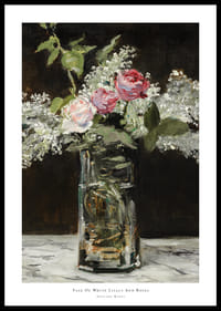 Vase Af White Lilacs And Roses By Edouard Manet-0