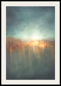 Absztrakt akvarell tájkép lágy naplemente színeivel-2