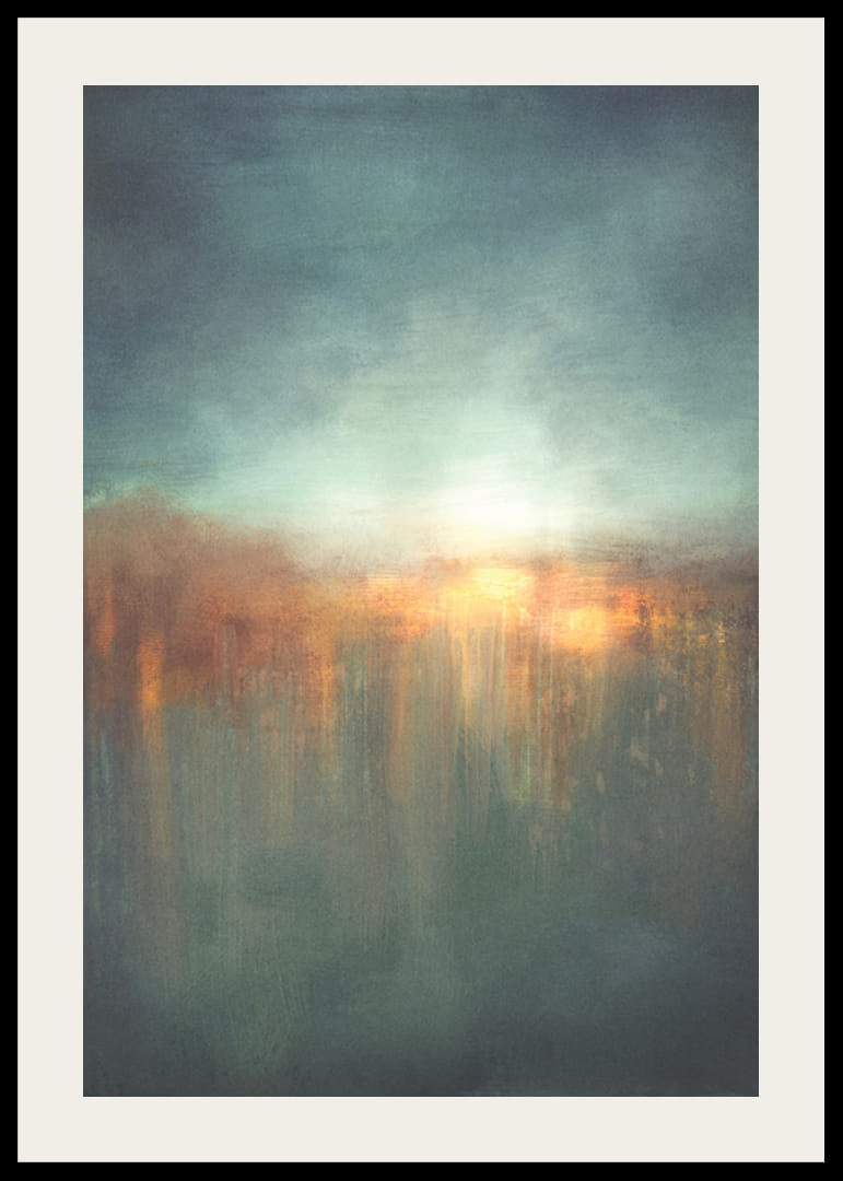 Absztrakt akvarell tájkép lágy naplemente színeivel-12