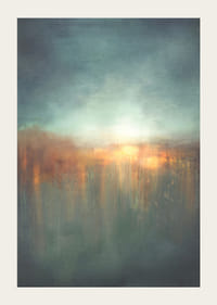 Absztrakt akvarell tájkép lágy naplemente színeivel-3