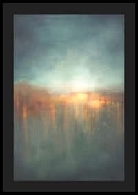 Absztrakt akvarell tájkép lágy naplemente színeivel-4