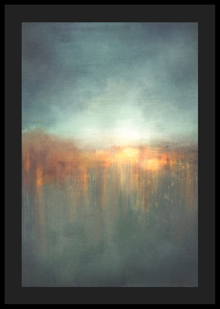 Absztrakt akvarell tájkép lágy naplemente színeivel-12