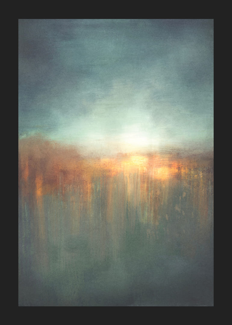 Absztrakt akvarell tájkép lágy naplemente színeivel-12