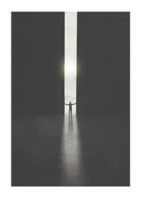 Silhouette of man opening dark doors to the light-1