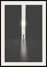 Silhouette eines Mannes, der dunkle Türen zum Licht öffnet-2