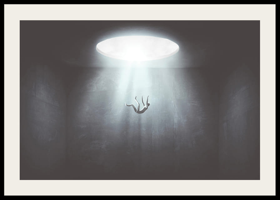 La figura illustrata cade dall'apertura luminosa nella stanza buia-12