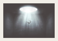 Illustrated figure falls from light opening into dark room-3