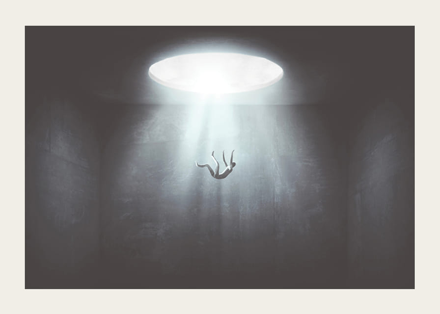 La figura illustrata cade dall'apertura luminosa nella stanza buia-12