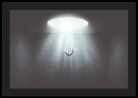 Illustrated figure falls from light opening into dark room-4