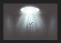 Illustrated figure falls from light opening into dark room-5