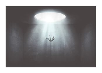 Affiche Falling From Hole Of Light
