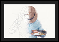 Surreale Illustration eines Mannes, der sein eigenes Gesicht bemalt-4