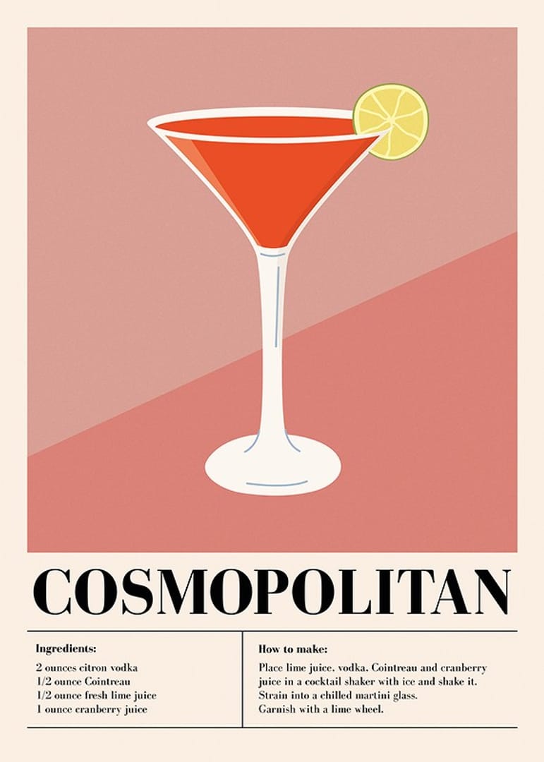 Cosmopolitan Cocktail Poster | Graphic design | Gallerix.ie