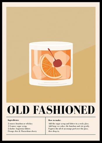 Poster Old Fashioned Cocktail