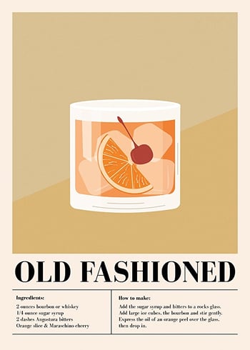 Poster Old Fashioned Cocktail