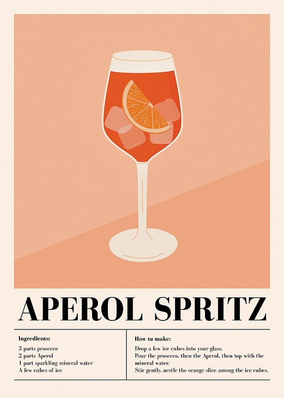 Póster Aperol Spritz Cocktail