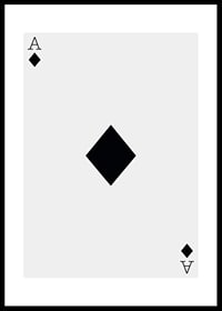 Minimalist illustration of an ace of diamonds in black and white-0