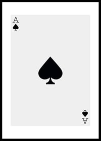 Minimalist illustration of ace of spades in black and white-0