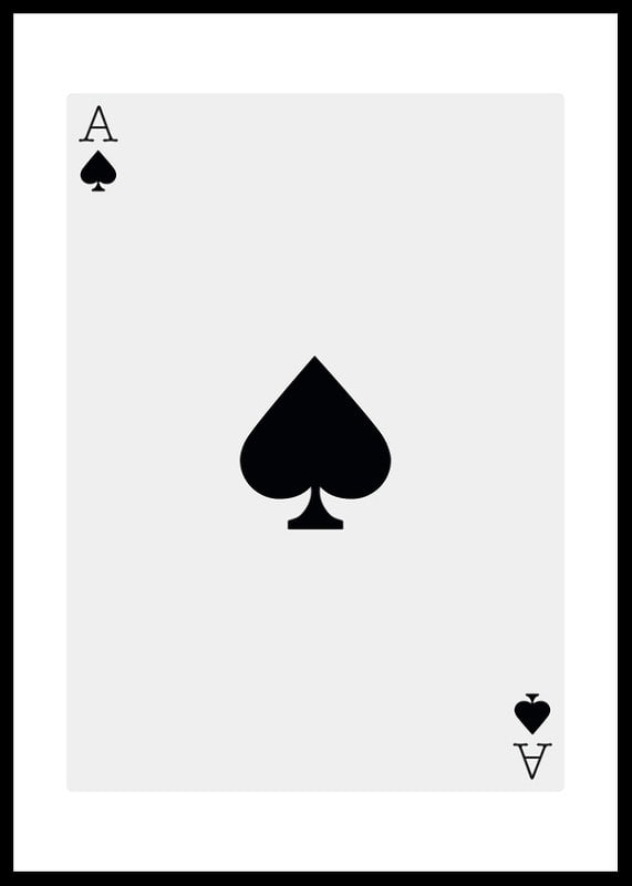 Minimalist illustration of ace of spades in black and white-12