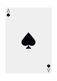 Minimalist illustration of ace of spades in black and white-1