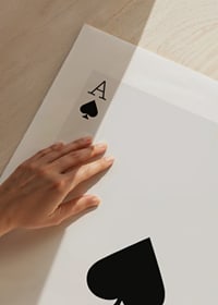 Minimalist illustration of ace of spades in black and white-3