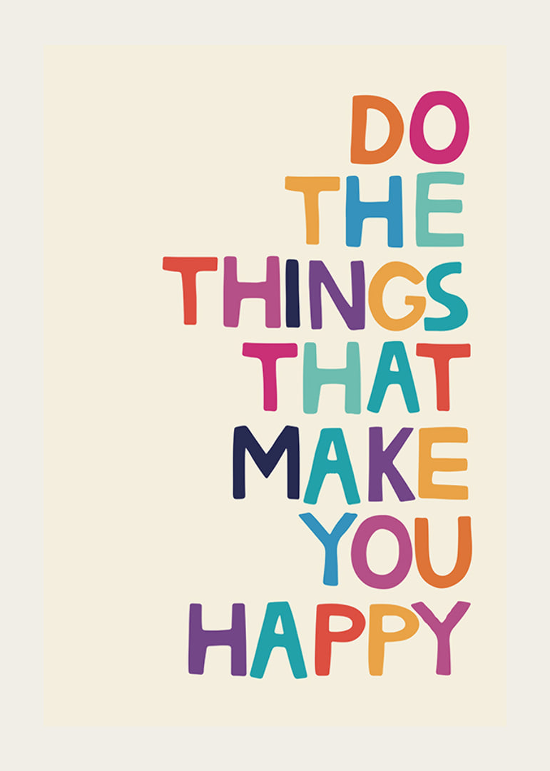Colorful text illustration on beige background with message-12