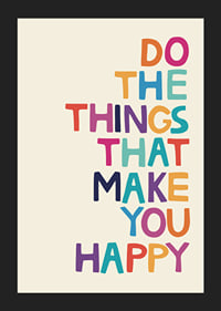 Colorful text illustration on beige background with message-5