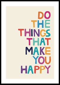 Colorful text illustration on beige background with message-0