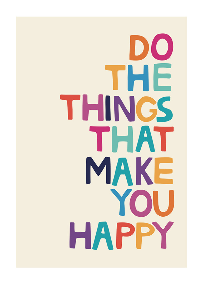 Colorful text illustration on beige background with message-12